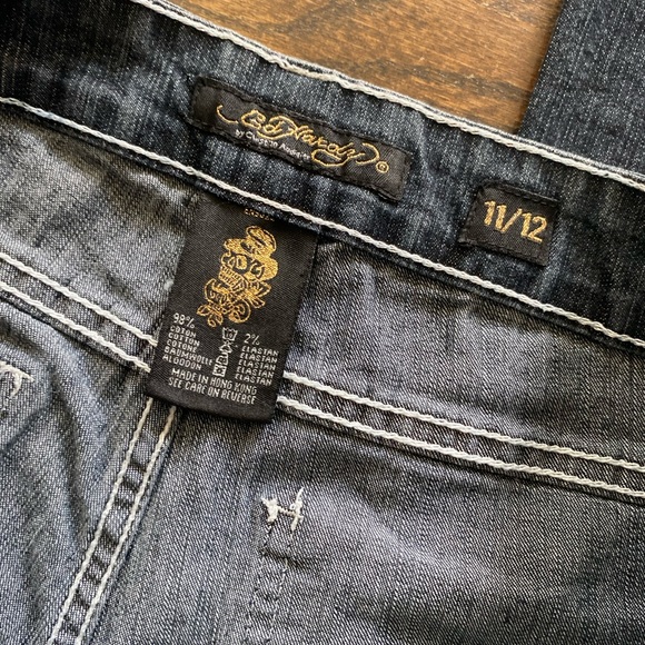 Ed Hardy | Cyber Y2K embroidered bootcut embellished gothic grunge vintage jeans - Picture 8 of 10